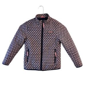 Vineyard Vines Youth Girls Puffy Jacket Size Small, Blue and Pink